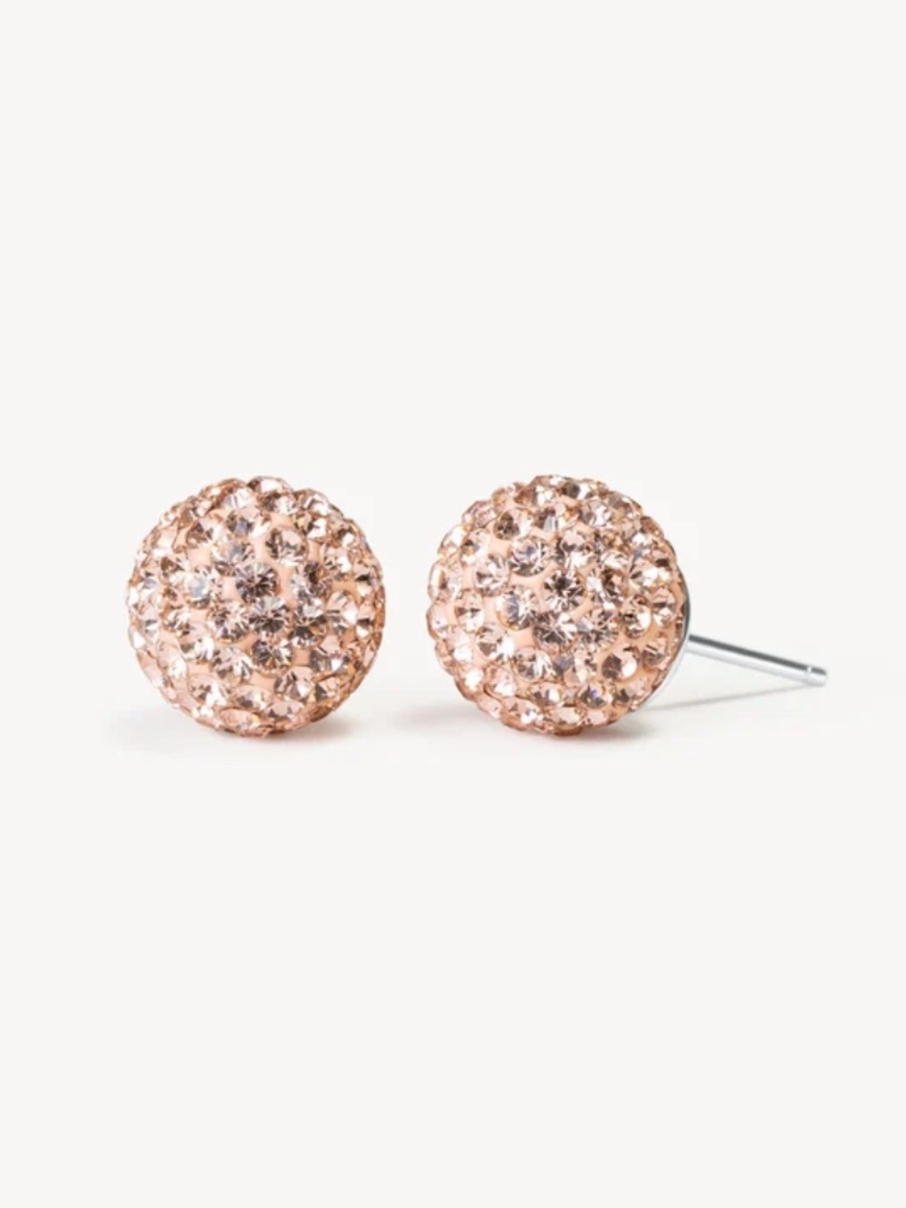 Hillberg & Berk 8mm Rose Gold Sparkle Ball Earrings